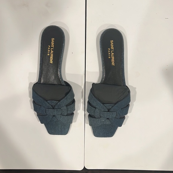 Yves Saint Laurent Shoes - Ysl denim Tribute Mules
